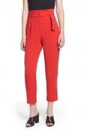 Leith Paperbag Waist Crop Pants at Nordstrom